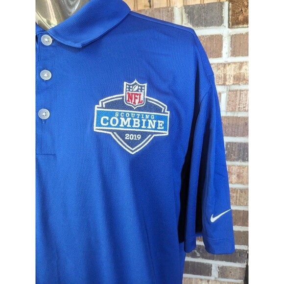 NIKE GOLF Dri Fit With NFL Scouting Combine 2019 Patch Sz XL Blue - Picture 2 of 10